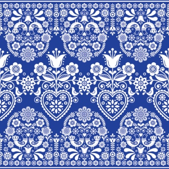 Scandinavian Navy Blue Repetitive Seamless Patterns 62xAI