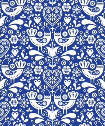 Scandinavian Navy Blue Repetitive Seamless Patterns 62xAI