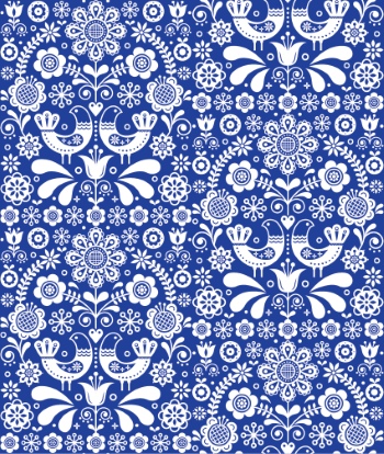 Scandinavian Navy Blue Repetitive Seamless Patterns 62xAI