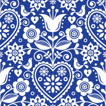 Scandinavian Navy Blue Repetitive Seamless Patterns 62xAI