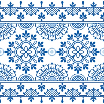 Scandinavian Navy Blue Repetitive Seamless Patterns 62xAI