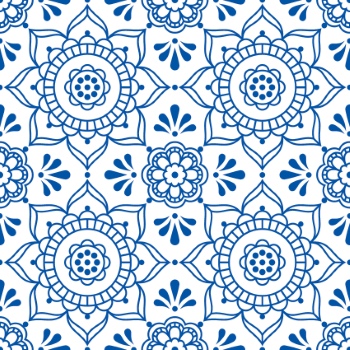 Scandinavian Navy Blue Repetitive Seamless Patterns 62xAI
