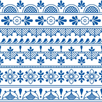 Scandinavian Navy Blue Repetitive Seamless Patterns 62xAI