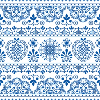 Scandinavian Navy Blue Repetitive Seamless Patterns 62xAI