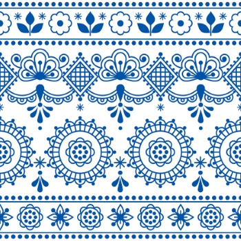 Scandinavian Navy Blue Repetitive Seamless Patterns 62xAI