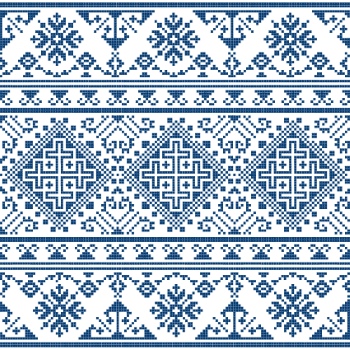 Scandinavian Navy Blue Repetitive Seamless Patterns 62xAI