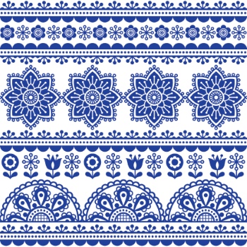 Scandinavian Navy Blue Repetitive Seamless Patterns 62xAI