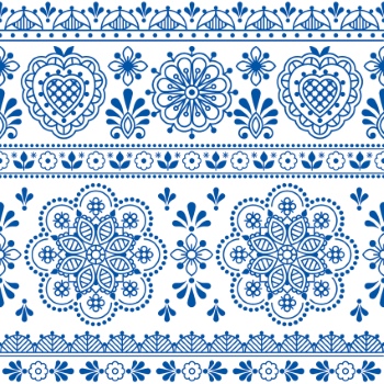 Scandinavian Navy Blue Repetitive Seamless Patterns 62xAI