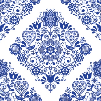 Scandinavian Navy Blue Repetitive Seamless Patterns 62xAI