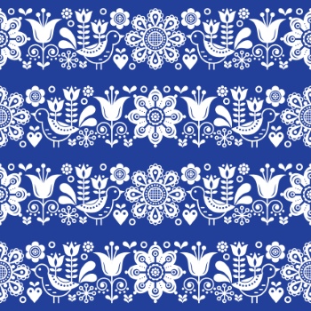 Scandinavian Navy Blue Repetitive Seamless Patterns 62xAI