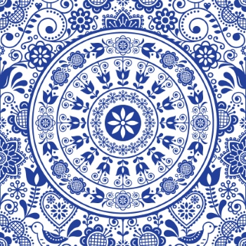 Scandinavian Navy Blue Repetitive Seamless Patterns 62xAI