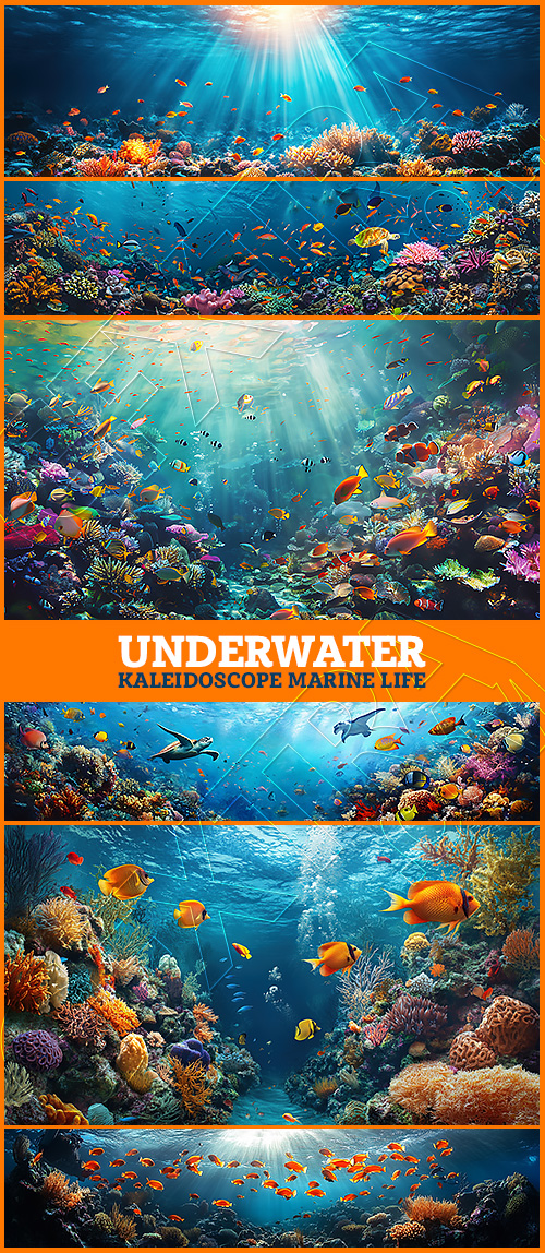 Underwater Kaleidoscope Marine Life 19xJPEG
