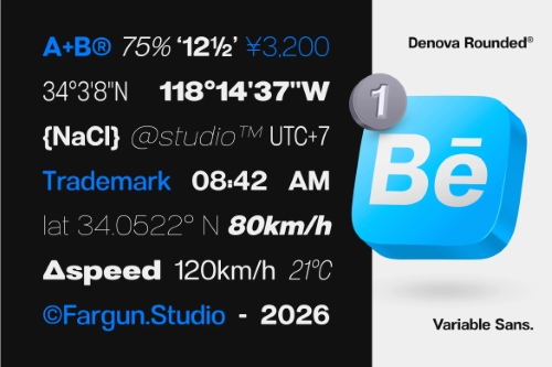 Denova - 90 Static Styles + Variable Font Family 292291853