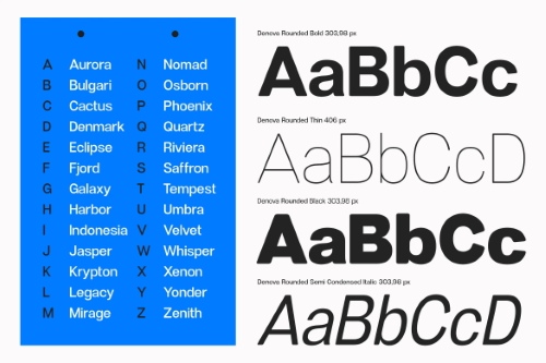Denova - 90 Static Styles + Variable Font Family 292291853