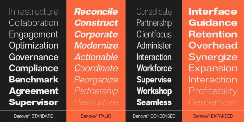 Denova Sans - 90 Static Styles + Variable Font Family