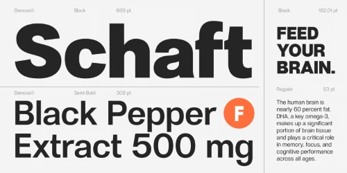 Denova Sans - 90 Static Styles + Variable Font Family