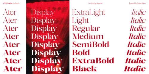 Ater Display - 16 Static Styles + Variable Font Family Ater Display - 16 Static Styles + Variable Font Family