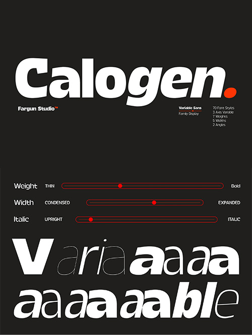 Calogen Grotesk Family - 70 Static Styles + 1 Variable Font