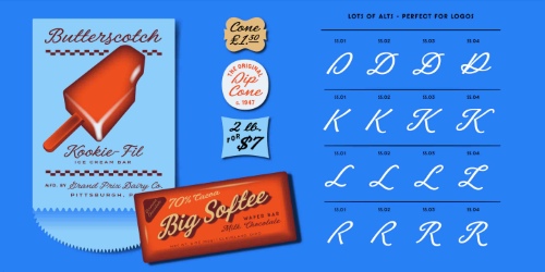 East Bay Script Typeface - 5 Styles Font Family