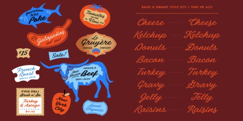 East Bay Script Typeface - 5 Styles Font Family