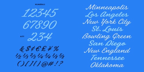 East Bay Script Typeface - 5 Styles Font Family