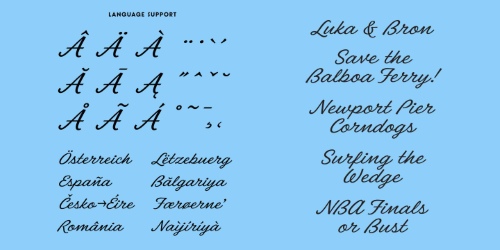 East Bay Script Typeface - 5 Styles Font Family