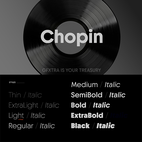 Chopin - 18 Static + 2 Variable Font Family UPDATED