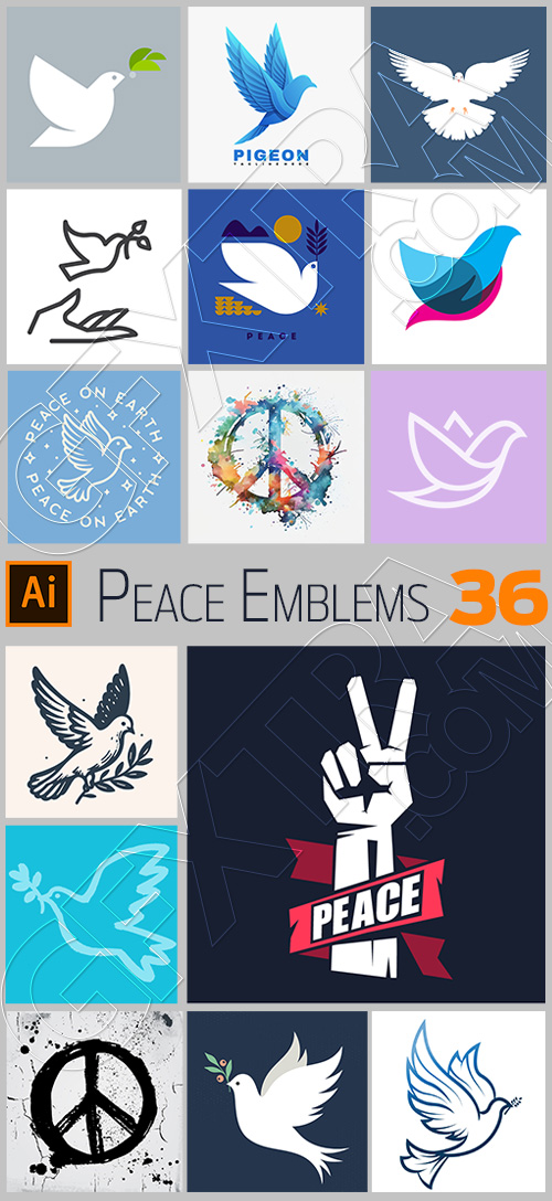 Peace Emblems & Logos 36xAI