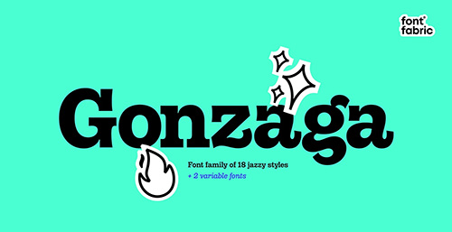 Gonzaga - 18 Jazzy Styles + 2 Variable Fonts Gonzaga - 18 Jazzy Styles + 2 Variable Fonts