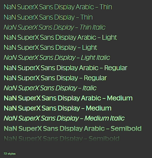 NaN SuperX SANS & SERIF - 144 Styles + 5 Variable Fonts