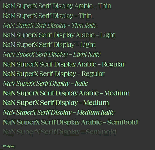 NaN SuperX SANS & SERIF - 144 Styles + 5 Variable Fonts