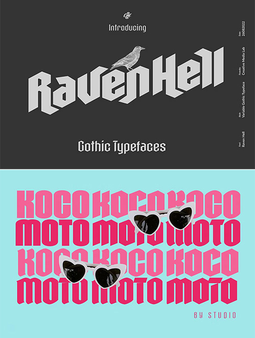 Raven Hell - Gothic Font Family 24xOTF 7536307