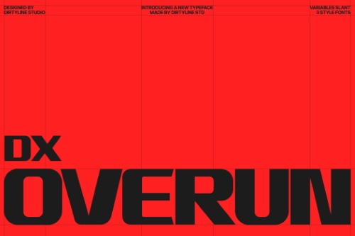 DX Overun - 3 Styles Font Family NEW
