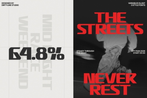 DX Overun - 3 Styles Font Family NEW