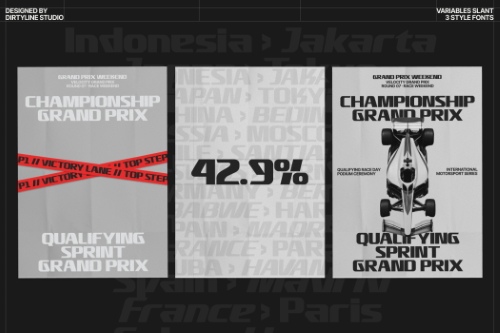 DX Overun - 3 Styles Font Family NEW