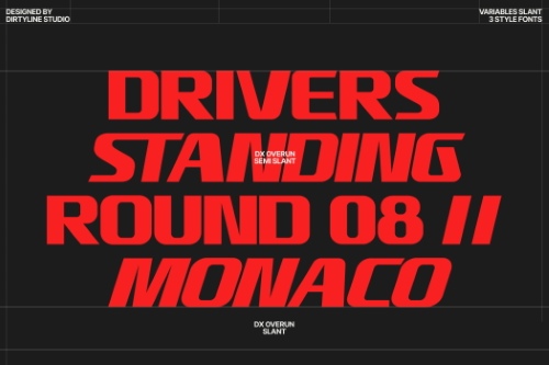 DX Overun - 3 Styles Font Family NEW