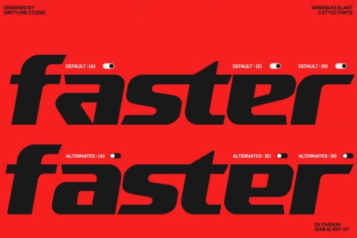 DX Overun - 3 Styles Font Family NEW