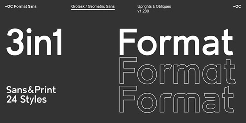 OC Format Sans v1.3 - 24 Styles Font Family