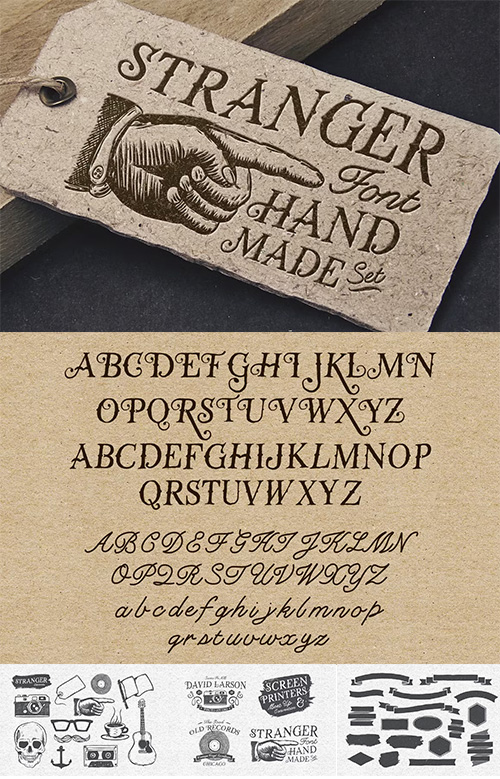 Stranger Font Pack & Vector Graphics 59241