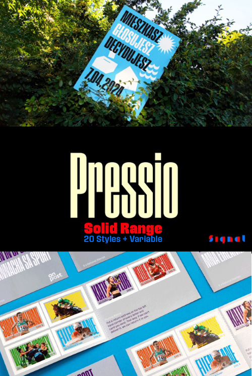 Pressio Solid Range - 20 Styles + Variable Font Family