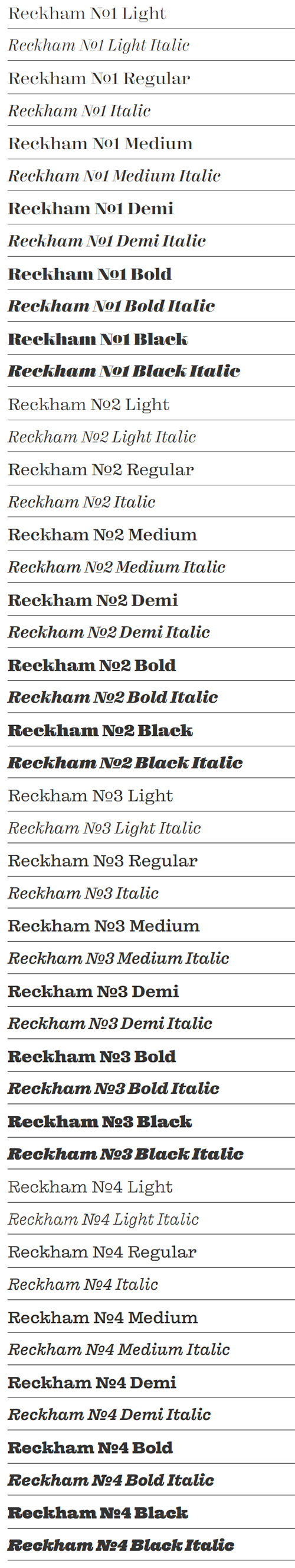 Reckham - Complete Family 48 Styles + 2 Variable Fonts NEW!