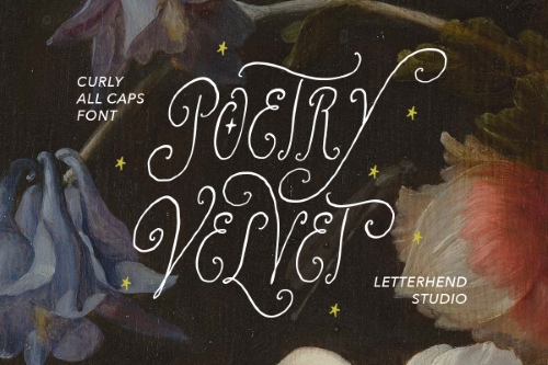 Poetry Velvet - Curly Display Fonts 2xOTF