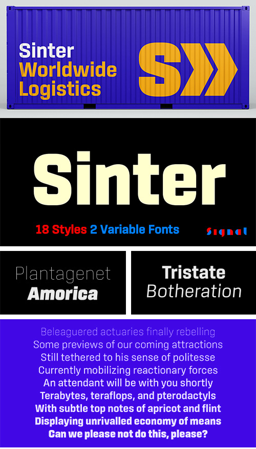 Sinter - 18 Styles + 2 Variable Fonts