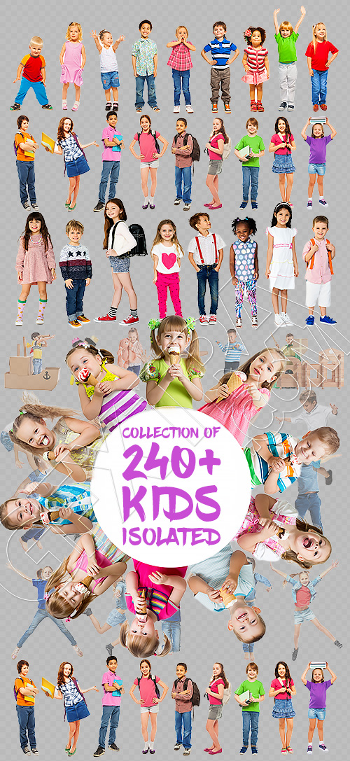 Collection of 240+ Kids Isolated 25xJPEG