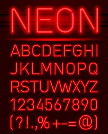 Neon & Led Alphabets #1, 27xAI