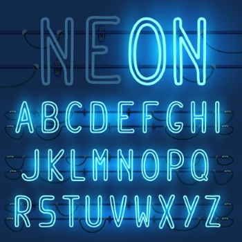 Neon & Led Alphabets #1, 27xAI