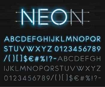 Neon & Led Alphabets #1, 27xAI
