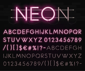 Neon & Led Alphabets #1, 27xAI