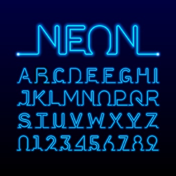 Neon & Led Alphabets #1, 27xAI