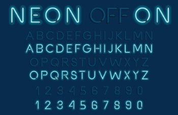 Neon & Led Alphabets #1, 27xAI